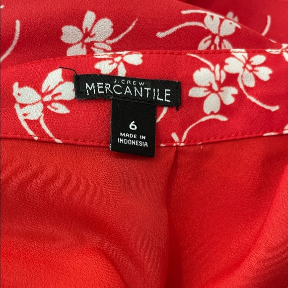 J. Crew Red Mini Skirt with White Floral Print - Picture 3 of 6